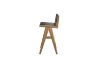 Picture of TIMBERA Solid Reclaimed Pine Wood Frame Bar Chair with Genuine Leather Seat and Backrest