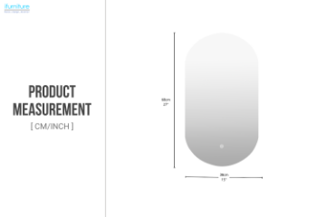 Picture of 329-064 H68 Oval Wall Mirror with LED light