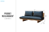 Picture of TIMBERA 100% Genuine Leather Reclaimed Pine Wood 3 Seater Sofa