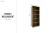 Picture of TIMBERA 90x240cm 5-Tier Solid Reclaimed Pine Wood Bookshelf