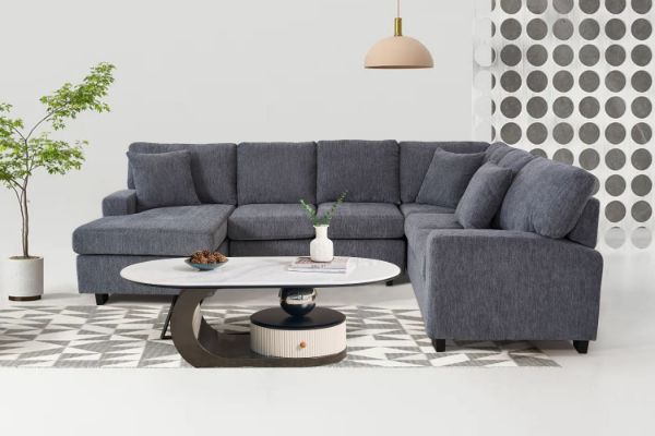Picture of [FLOOR MODEL CLEARANCE] LORINA Chaise Facing Left Fabric U-shape Sectional Sofa