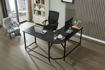 Picture of  [FLOOR MODEL CLEARANCE] VITALI 150 L-Shaped Computer Desk (Black) 