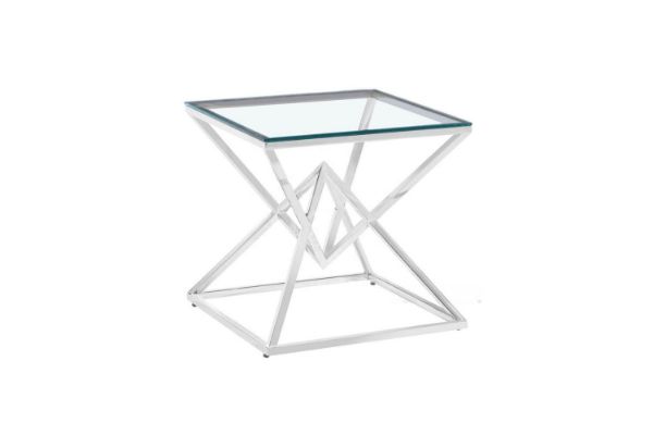 Picture of  [FLOOR MODEL CLEARANCE] PYRAMID Stainless Steel Side Table (Silver)