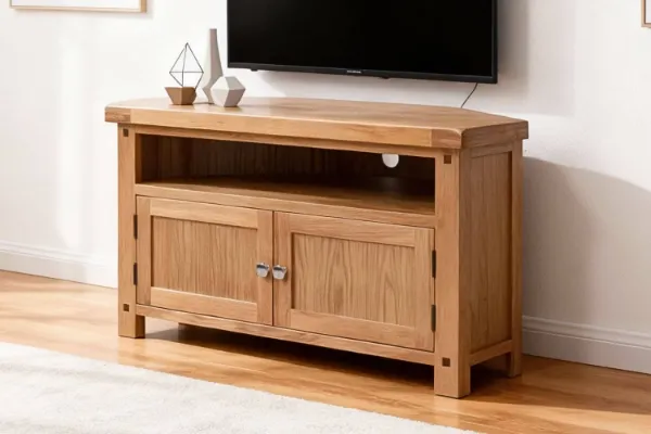 Picture of WESTMINSTER Solid Oak 2-Doors Corner TV Unit