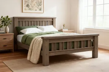 Picture of WESTMINSTER Solid Oak Bed Frame in Queen/ King / Super King Size (Walnut)