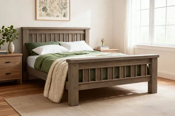 Picture of WESTMINSTER Solid Oak Bed Frame in Queen/ King / Super King Size (Walnut)