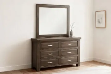 Picture of Westminster 6-Drawer Solid Oak Dresser with Mirror (Walnut)