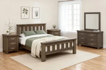 Picture of WESTMINSTER 4PC/5PC/6PC Solid Oak Bedroom Combo in Queen/ King / Super King Size (Walnut)
