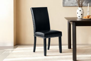 Picture of SERENO High Back Vegan Leather Dining Chair (Black) - 2 Chairs in 1 Carton
