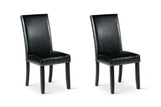 Picture of SERENO High Back Vegan Leather Dining Chair (Black) - 2 Chairs in 1 Carton