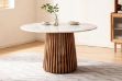Picture of ALLEY D129 Solid Acacia Wood Round Dining Table with Marble Top