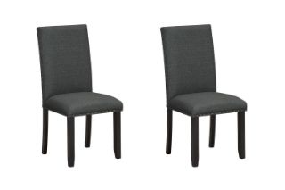 Picture of SERENO High Back Fabric Dining Chair (Charcoal Grey) - 2 Chairs in 1 Package