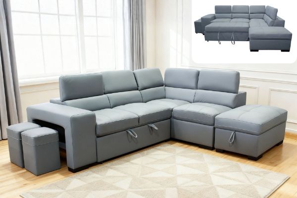 Picture of ASTRID Sectional Sofa/Sofa Bed With Storage Ottoman