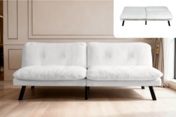 Picture of VARO Teddy Fleece Sofa Bed (Off White)