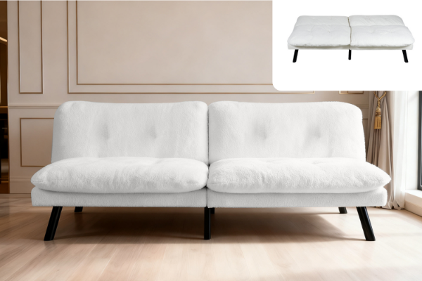 Picture of VARO Teddy Fleece Sofa Bed (Off White)