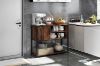 Picture of BESTIER Console Table with Storage Cabinet and Shelves  (Brown)