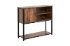 Picture of BESTIER Console Table with Storage Cabinet and Shelves  (Brown)