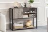 Picture of BESTIER Console Table with Storage Cabinet and Shelves  (Grey)