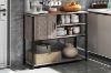 Picture of BESTIER Console Table with Storage Cabinet and Shelves  (Grey)