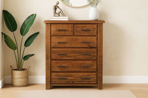 Picture of FLINDERS 6-Drawer Solid Pine Wood Tallboy 