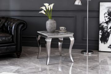 Picture of AITKEN Marble Top Stainless Steel Side Table (Grey)