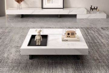 Picture of GRAVITY Sintered Stone Top Coffee Table (White)