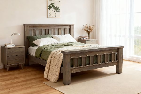 Picture of WESTMINSTER Solid Oak Bed Frame in Queen/ King / Super King Size (Walnut)