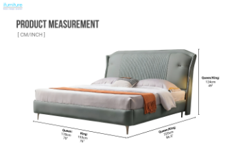 Picture of BRECON Queen/King Size Bed Frame (Blue)