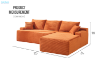 Picture of ASHFORD Fabric Sectional Compressed Sofa (Orange) - Chaise Facing Right