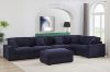 Picture of MORIO Fabric Sectional Modular Sofa with Ottoman (Dark Blue)