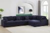 Picture of MORIO Fabric Sectional Modular Sofa with Ottoman (Dark Blue)