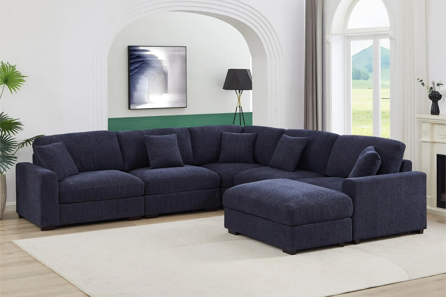 Sitemapcdatahttpabckniqoocomraylin Fabric Sectional With Ottoman