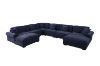 Picture of LARK Oversized Fabric Sectional Modular Sofa with Dual Ottomans (Dark Blue) 