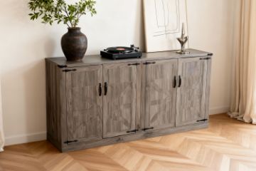 Picture of DORN 4-Door Storage Cabinet with Shelves (Grey)