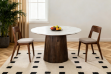 Picture of HUBIE D130 Mango Wood Round Dining Table With Marble Top
