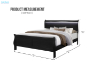 Picture of LOUIS Hevea Wood Bed Frame with LED Lighting Headboard in Queen Size (Black) 