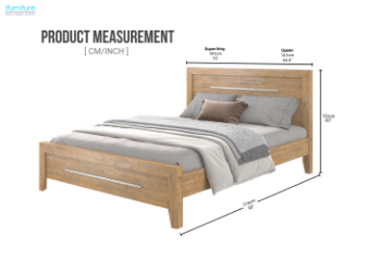 Picture of EMERSON Solid Acacia Wood Bedframe in Queen/Super King Size