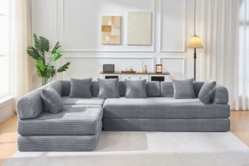 Picture of SINDARA Modular Compressed Sofa/Folding Sofa Bed Range (Grey) - Sectional Sofa