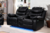 Picture of MODENA Reclining Sofa with LED & Speaker (Black) - 3RRC+2RRC Sofa Set