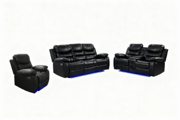 Picture of MODENA Reclining Sofa with LED & Speaker (Black) - 3RRC+2RRC+1R Sofa Set