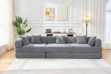 Picture of SINDARA Modular Compressed Sofa/Folding Sofa Bed Range (Grey) - 3 Seater Sofa