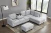 Picture of DEVON Fabric Sectional Sofa with Storage Ottoman (Grey)