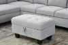 Picture of DEVON Fabric Sectional Sofa with Storage Ottoman (Grey) - Chaise Facing Left