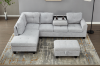 Picture of DEVON Fabric Sectional Sofa with Storage Ottoman (Grey) - Chaise Facing Left