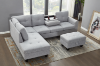 Picture of DEVON Fabric Sectional Sofa with Storage Ottoman (Grey) - Chaise Facing Left