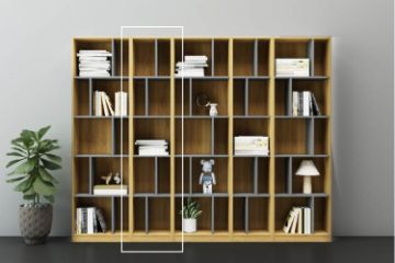 Picture of  [FLOOR MODEL CLEARANCE]  COLIN 210x43cm Wall System Solution Bookshelf (Oak and Grey)