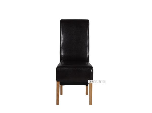 Picture of  [FLOOR MODEL CLEARANCE] RIVERLAND Upholstery Dining Chair in Black/Brown (Solid Oak)