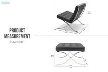 Picture of BARCELONA  Italian Leather Ottoman