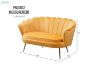 Picture of  [FLOOR MODEL CLEARANCE]  EVELYN Curved Flared Velvet Loveseat (Yellow)