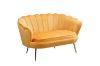 Picture of  [FLOOR MODEL CLEARANCE]  EVELYN Curved Flared Velvet Loveseat (Yellow)